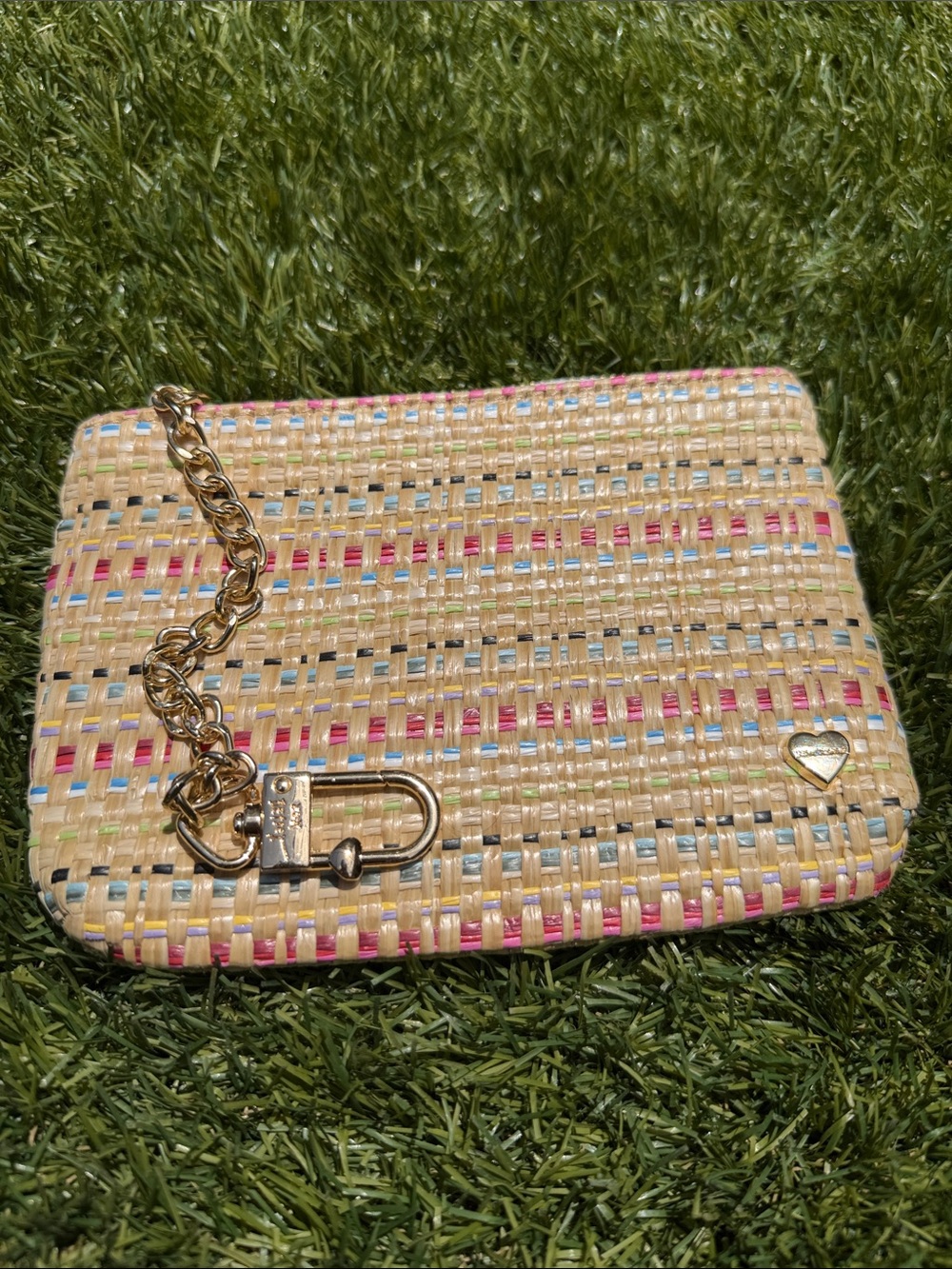 Betsey Johnson woven clutch style bag